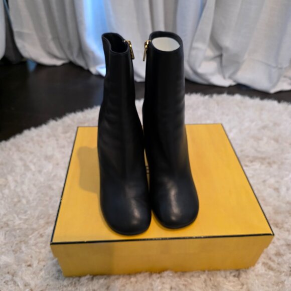 Fendi First Leather Bootie, Logo Heel - Picture 5 of 5
